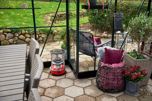 Tuinkas fundering Royal Well Garden Room 129 zwart gecoat